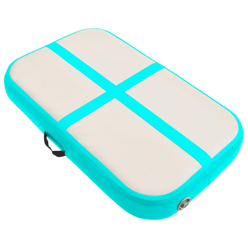 VidaXL Tapis de gymnastique gonflable 60x100x15 cm PVC gris/vert 2/7