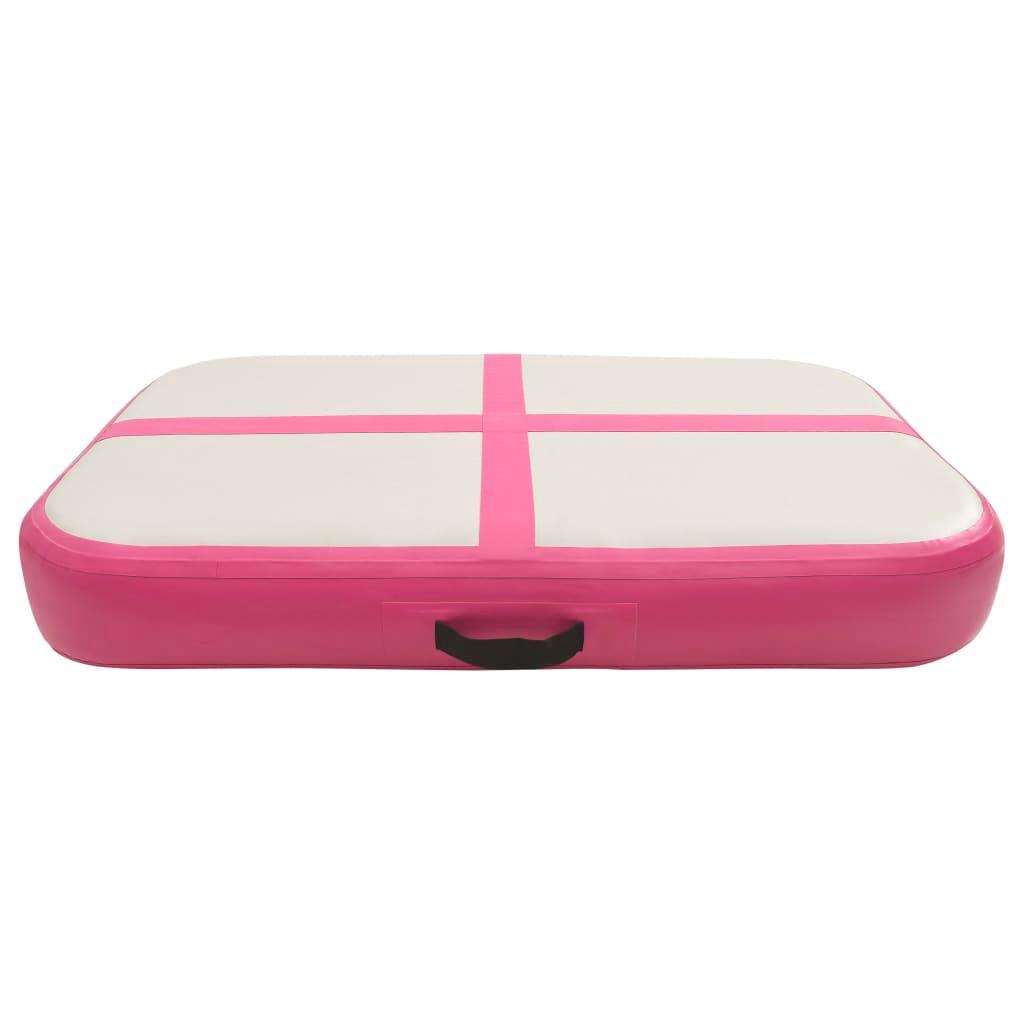 VidaXL Tapis de Gym Gonflable avec Pompe 60 x 100 x 20 cm PVC Rose/Gris 3/7