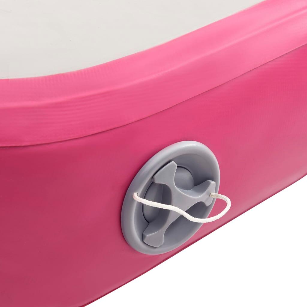 VidaXL Tapis de Gym Gonflable avec Pompe 60 x 100 x 20 cm PVC Rose/Gris 7/7
