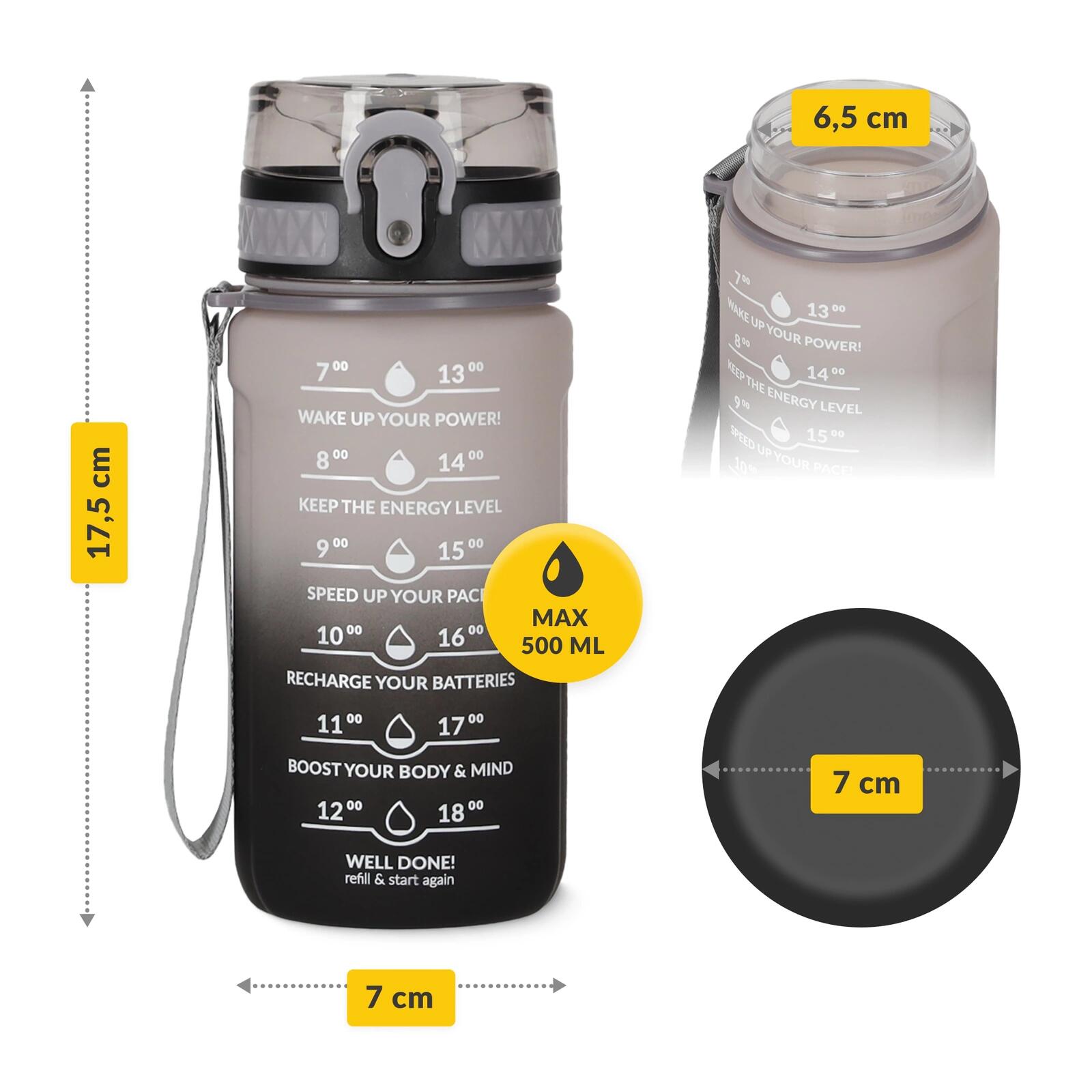 Trinkflasche 500ml Sportflasche BPA-frei Auslauffest Fitness 4FIZJO 3/7