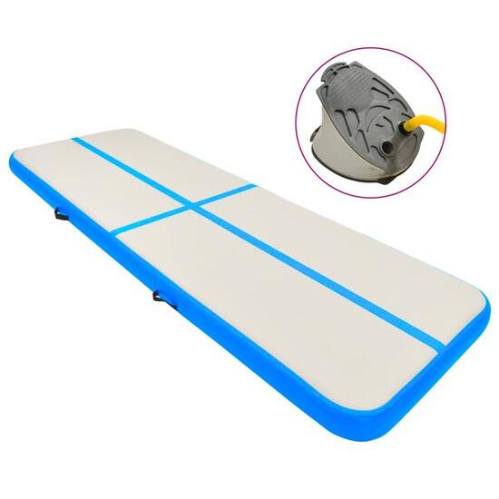 VidaXL Tapis de gymnastique gonflable 300x100x20 cm PVC bleu et gris