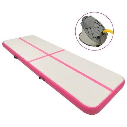 VidaXL Tapis de gymnastique gonflable 300x100x20 cm rose/gris