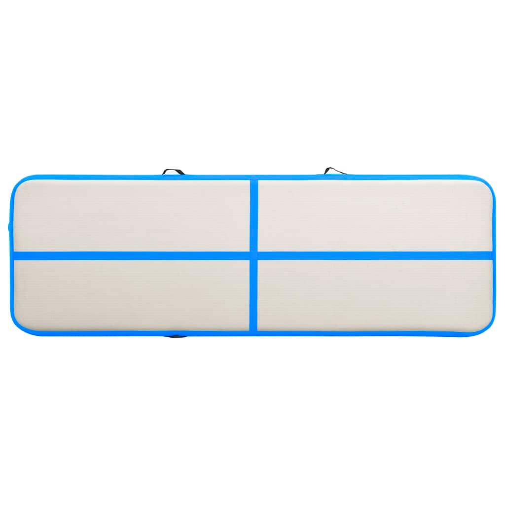 VidaXL Aufblasbare Gymnastikmatte 500x100x15 cm PVC Blau/Grau 4/7