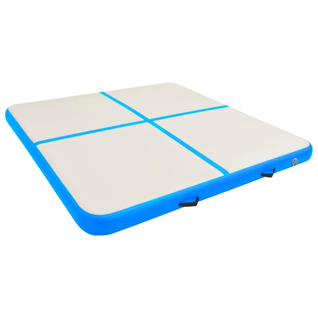 VidaXL Tapis de gymnastique gonflable 200x200x20 cm PVC bleu-gris 2/7