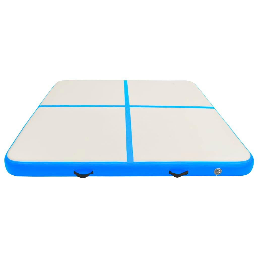 VidaXL Aufblasbare Gymnastikmatte 200x200x10 cm PVC Blau/Grau 3/7