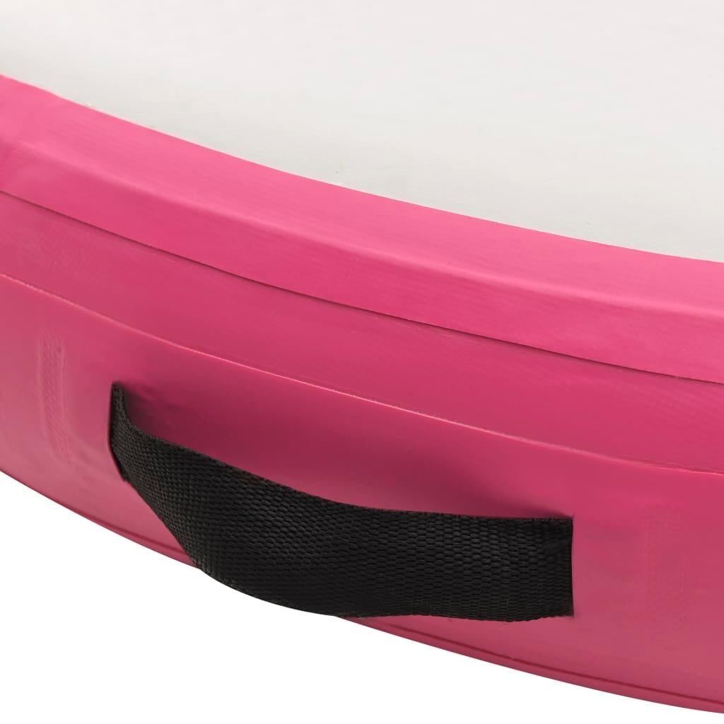 VidaXL AirTrack aufblasbare Gymnastikmatte 100x100x20 cm PVC Grau/Rosa 6/7