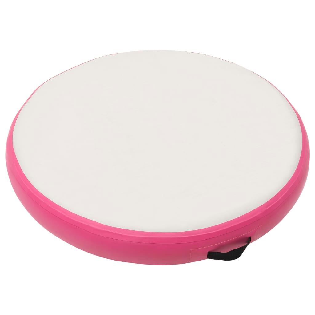 VidaXL AirTrack aufblasbare Gymnastikmatte 100x100x20 cm PVC Grau/Rosa 2/7