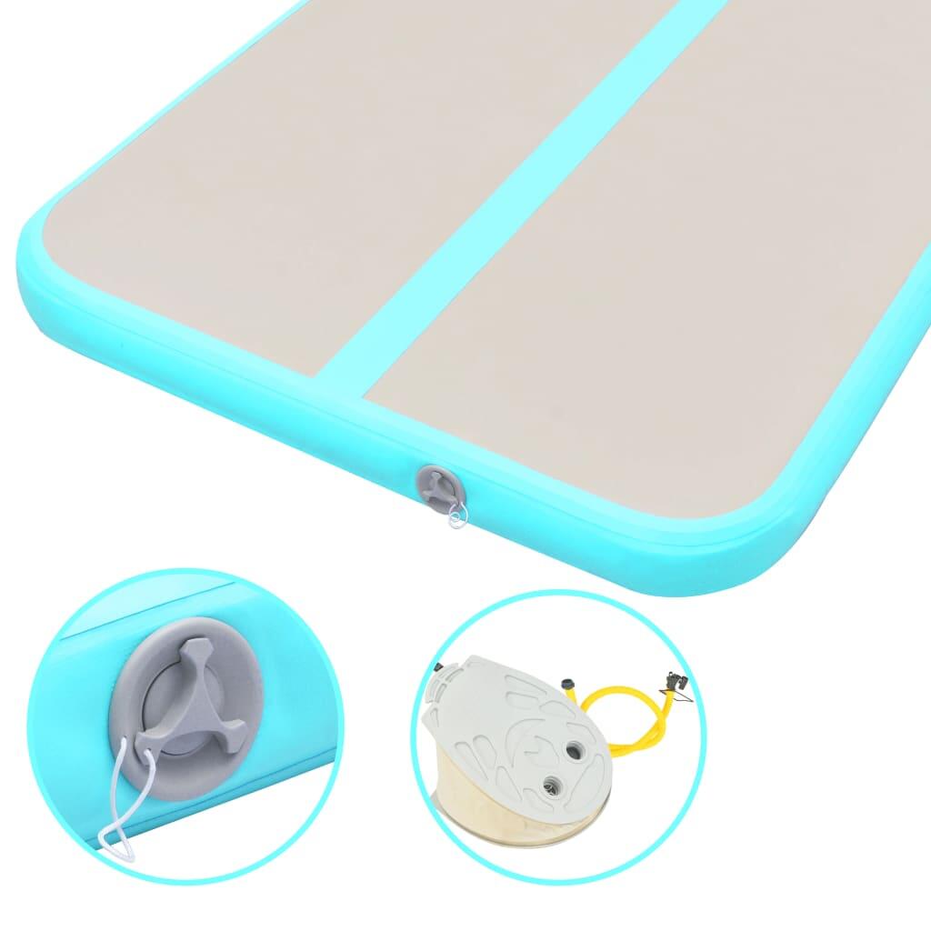 VidaXL Tapis de Gym Gonflable 600 x 100 x 10 cm PVC Gris/Vert 7/7