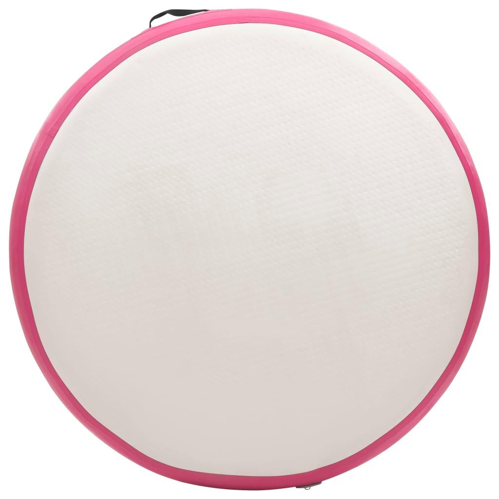 VidaXL AirTrack aufblasbare Gymnastikmatte 100x100x20 cm PVC Grau/Rosa 4/7
