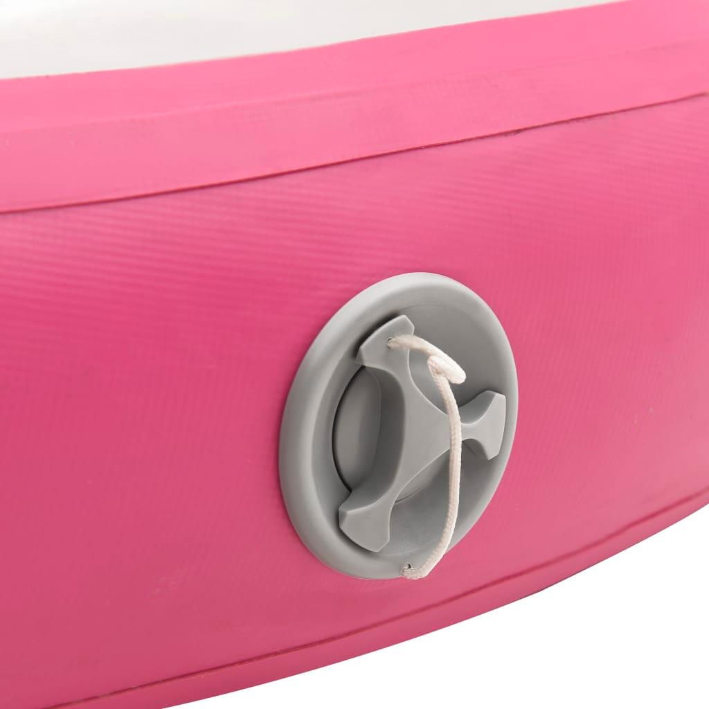 VidaXL AirTrack aufblasbare Gymnastikmatte 100x100x20 cm PVC Grau/Rosa 7/7