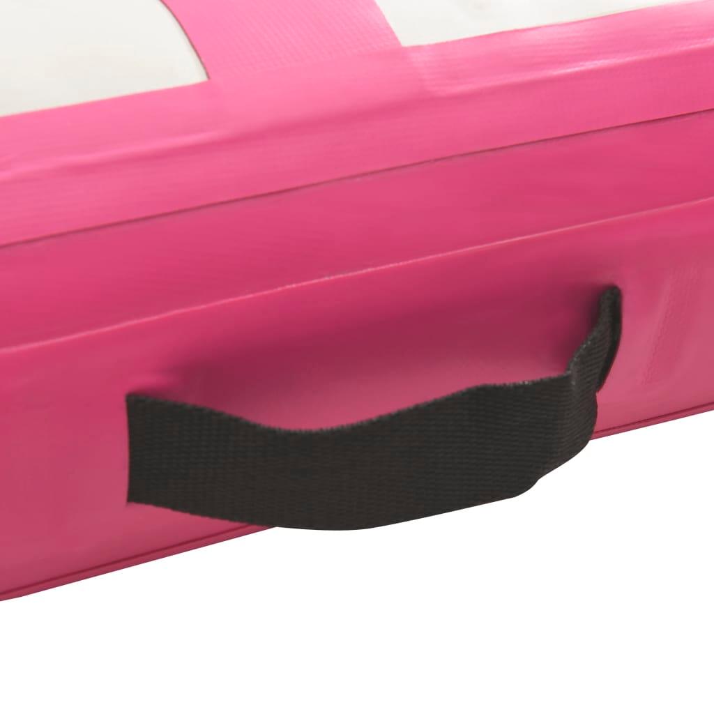 VidaXL Aufblasbare Gymnastikmatte 600x100x15 cm PVC rosa/grau mit Pumpe 5/7