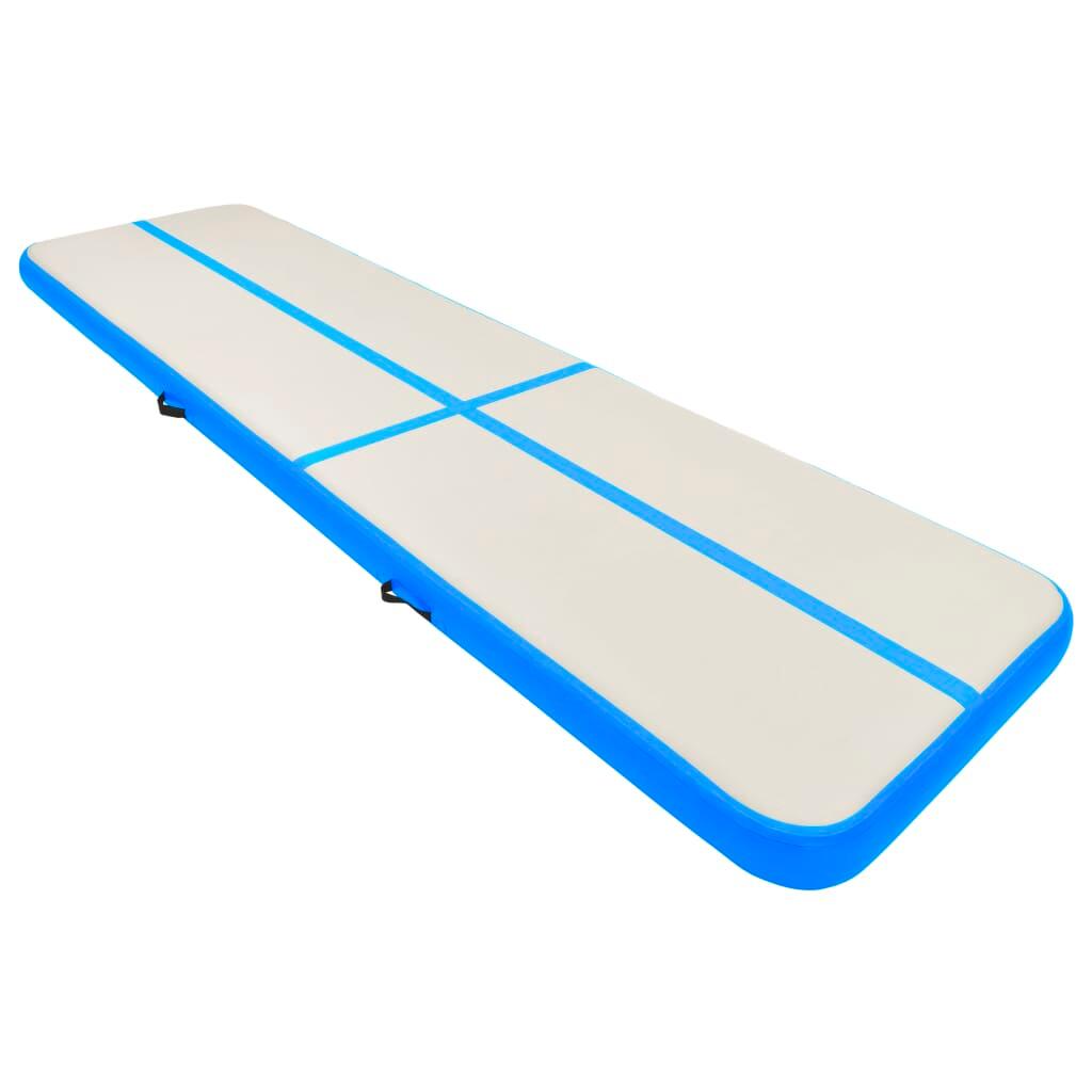 VidaXL Aufblasbare Gymnastikmatte 700x100x15 cm PVC blau-grau 2/7