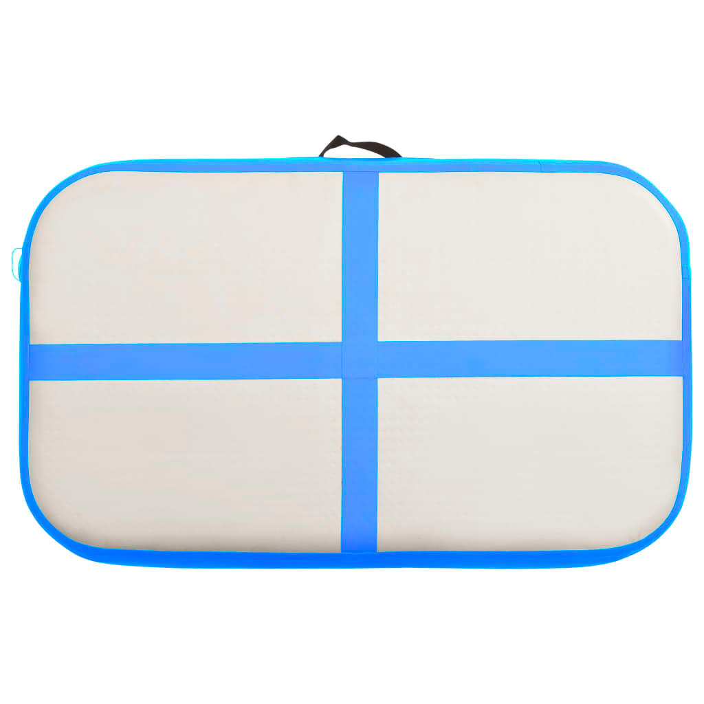 Mat de gymnastique Vidaxl avec pompe gonflable 60x100x15 cm en PVC bleu 4/7