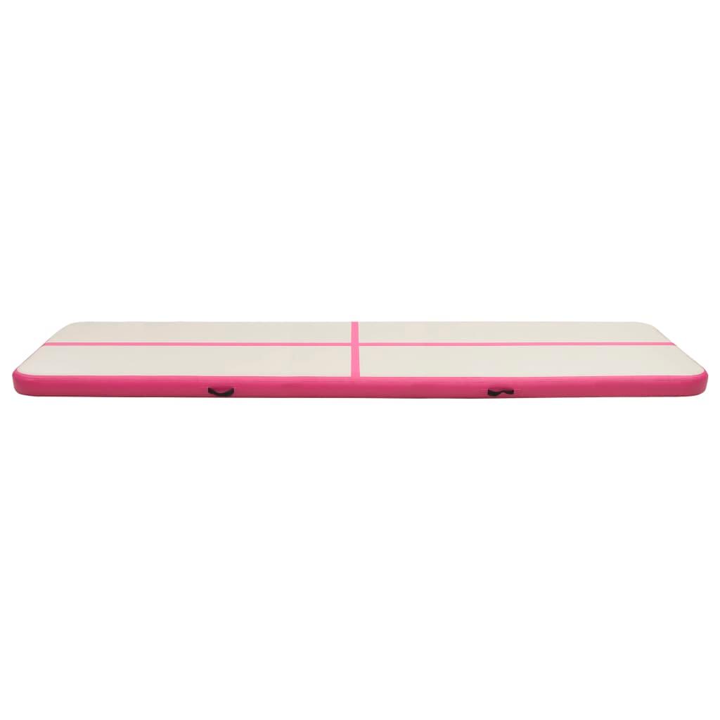 VidaXL Tapis de gymnastique gonflable 800x100x15 cm PVC rose/gris 3/7