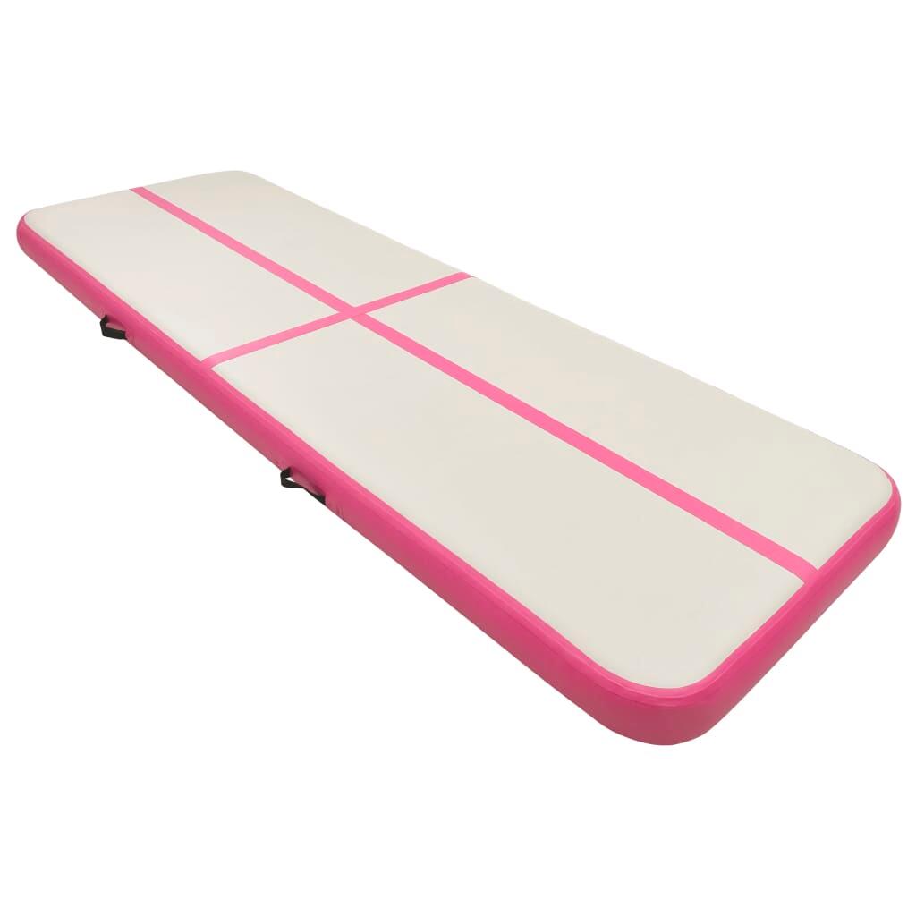 Esterilla inflable de gimnasia con bomba PVC rosa 2/7