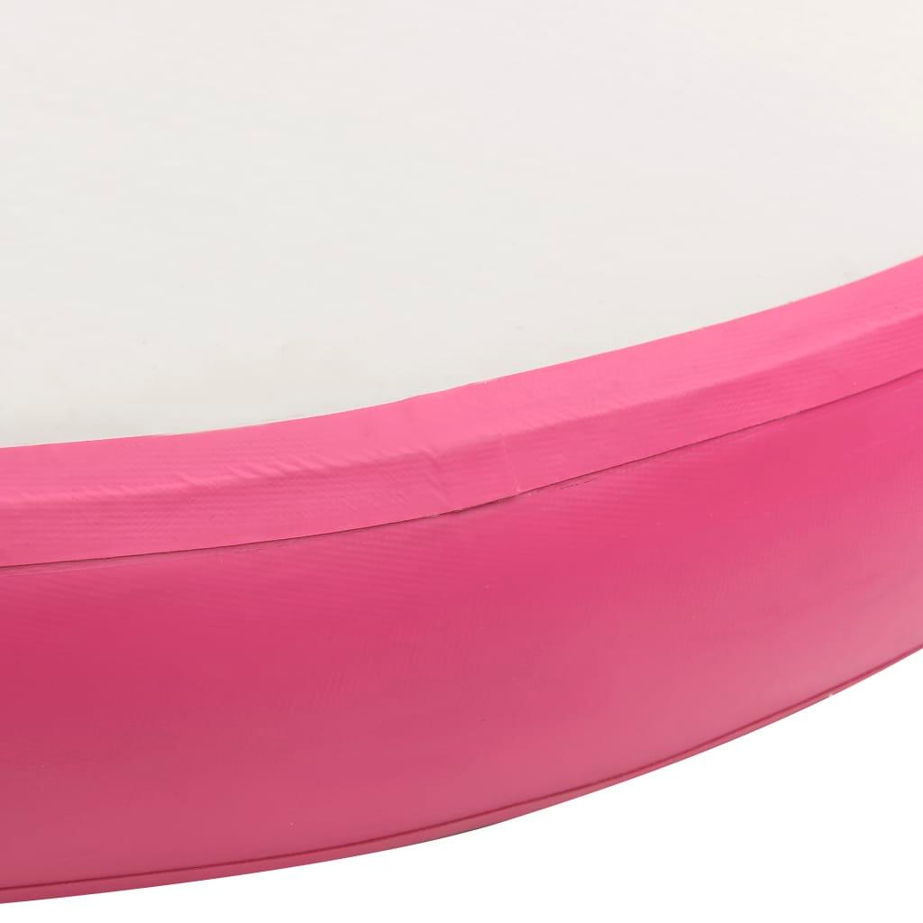 VidaXL Aufblasbare Airtrack 100x100x15 cm PVC Grau-Rosa 5/7