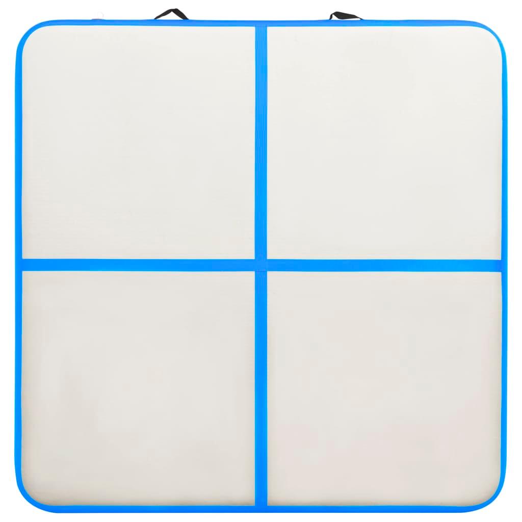 VidaXL Aufblasbare Gymnastikmatte 200x200x10 cm PVC Blau/Grau 4/7