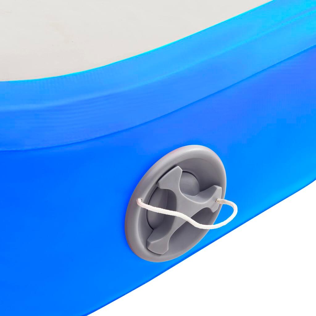VidaXL Aufblasbare Gymnastikmatte 200x200x10 cm PVC Blau/Grau 7/7