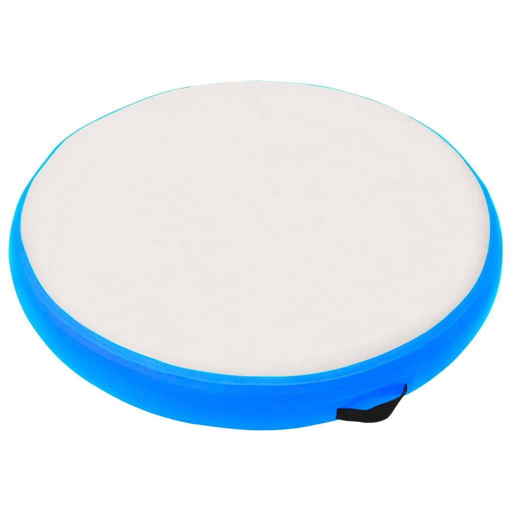 VidaXL Tappetino da ginnastica con pompa gonfiabile 100x100x15 cm PVC blu 2/7