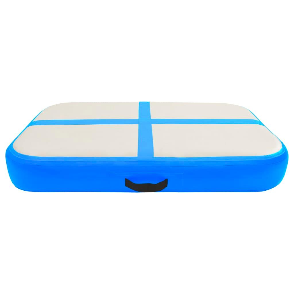 Mat de gymnastique Vidaxl avec pompe gonflable 60x100x15 cm en PVC bleu 3/7