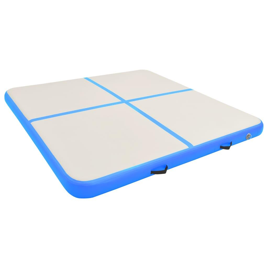 VidaXL Aufblasbare Gymnastikmatte 200 x 200 x 15 cm blau/grau 3/7