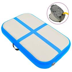 VidaXL Tapis de gymnastique gonflable avec pompe 60 x 100 x 15 cm PVC bleu/gris