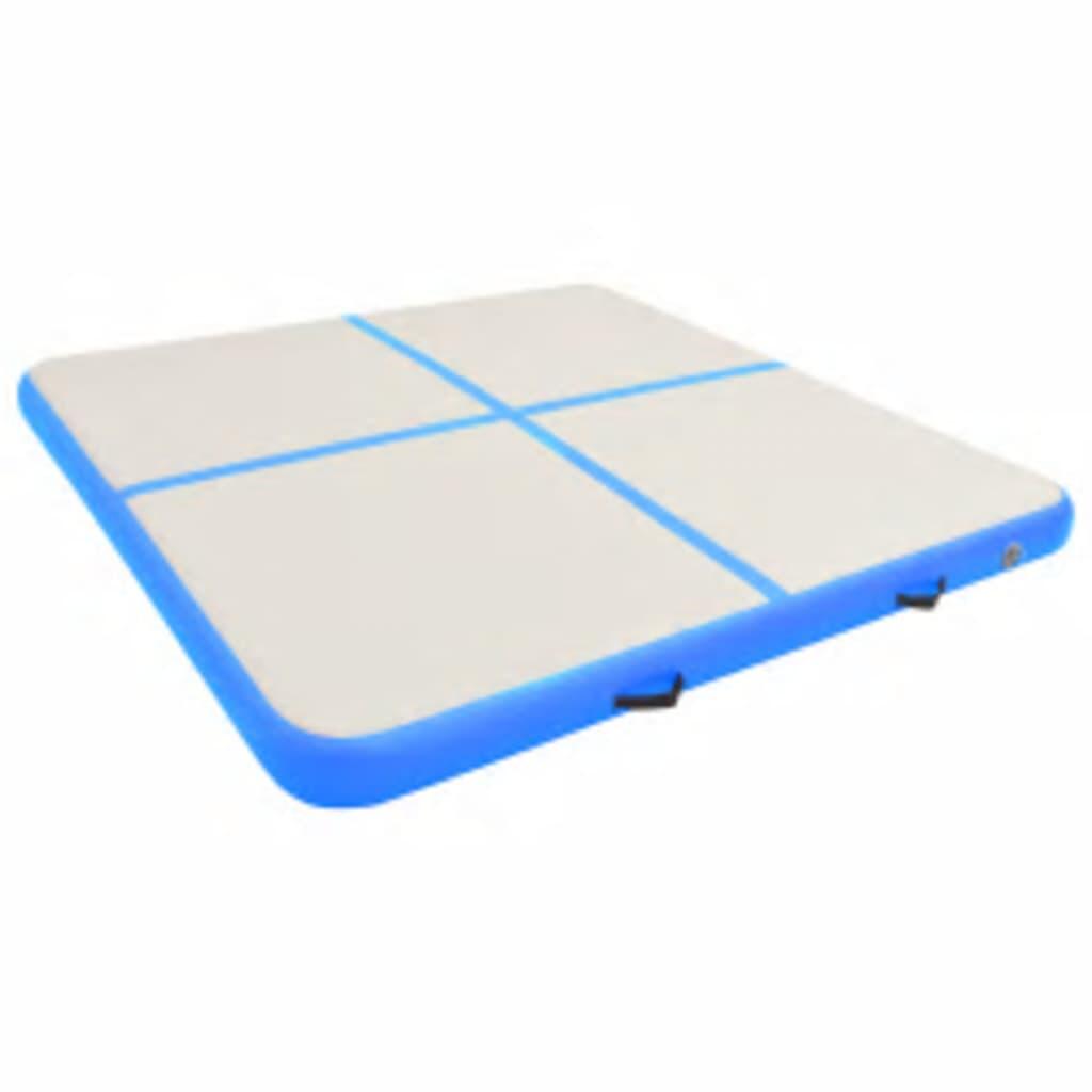 VidaXL Aufblasbare Gymnastikmatte 200 x 200 x 15 cm blau/grau 2/7