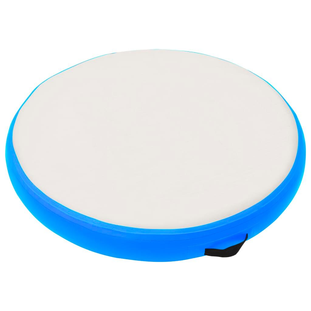 Esterilla inflable de gimnasia y bomba PVC azul 3/7