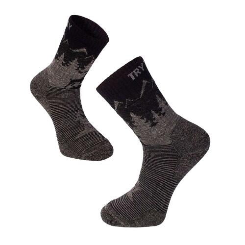 Șosete pentru Drumeție din Lână de Merinos cu Capricorn Alpin Gri