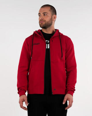Jas crosstraining volwassenen met rits en logo. ns cover. rood