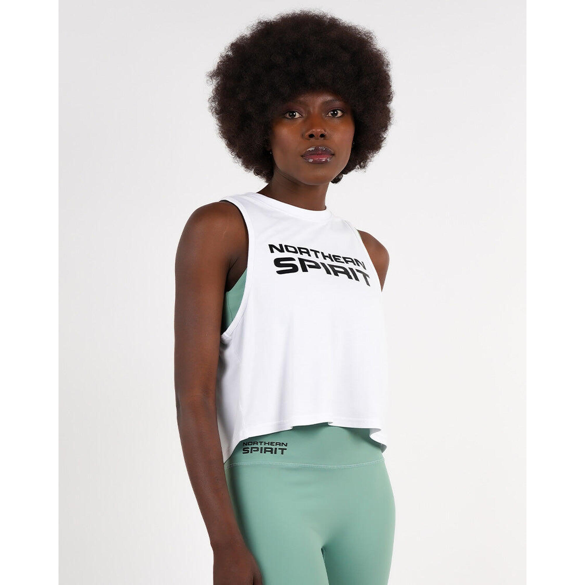 Northern Spirit - Ns Thaesia — Débardeur Court Coupe Régulière, Blanc/bleu Sarcelle - Débardeur - Blanc|bleu - Decathlon