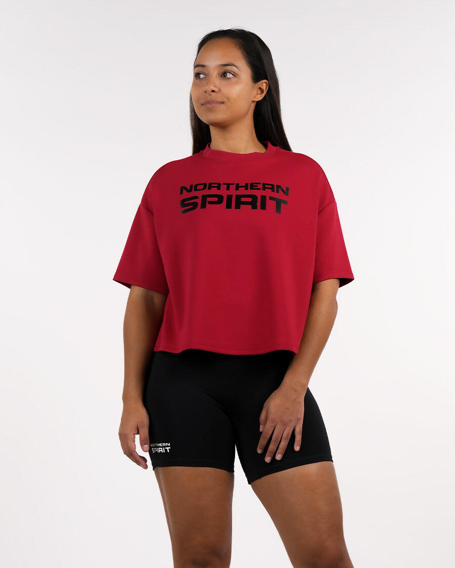 NORTHERN SPIRIT Damen Crop Top, Oversize - NS Baggy Top, Rot