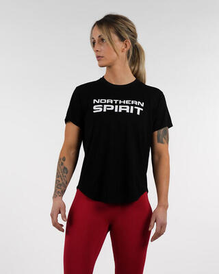 Damen T-Shirt, Schwarzes Fitnessshirt