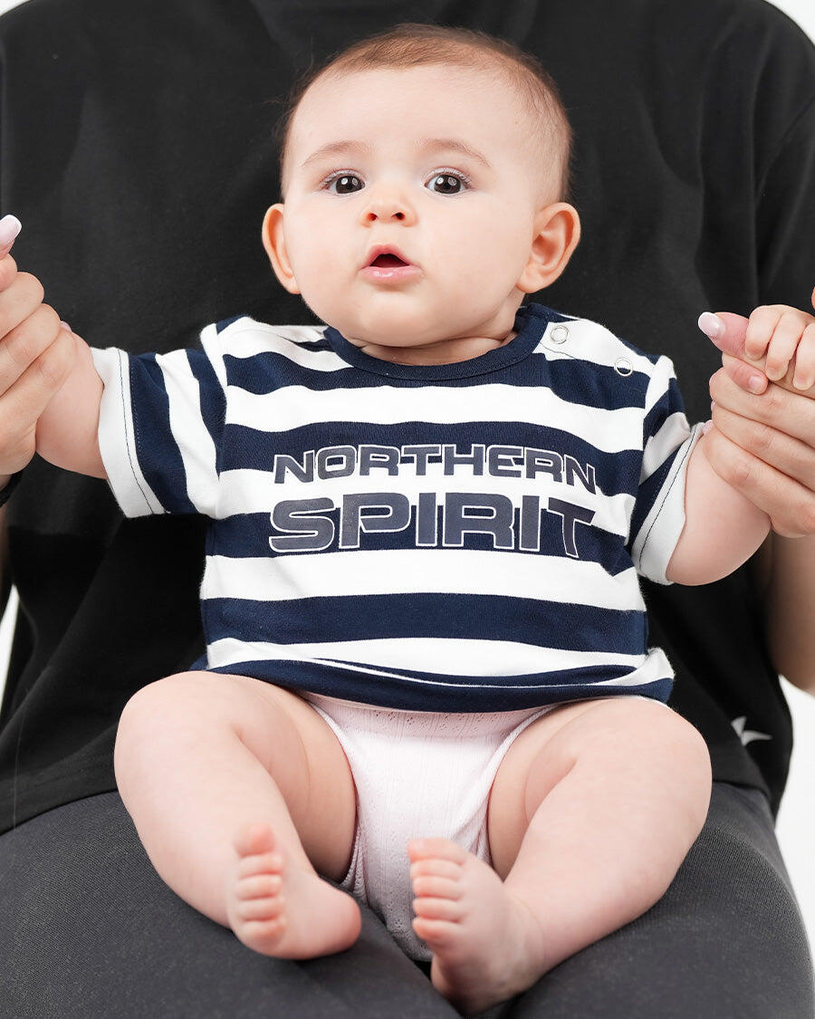 NORTHERN SPIRIT Kinder T-Shirt Gestreift - Balder Baby, Weiß