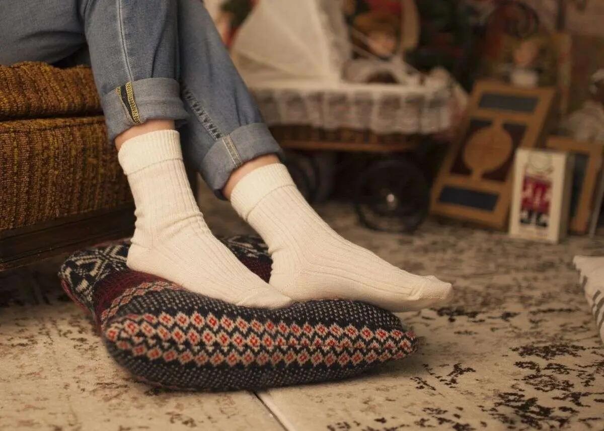 5 pár meleg merinó gyapjú Warm fehér zokni 4/4