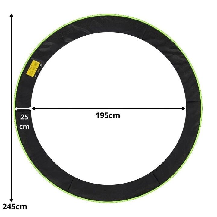 Trampolin Federschutz 8FT 244cm Randabdeckung Schwarz-grün JUMP 4FIZJO 6/6