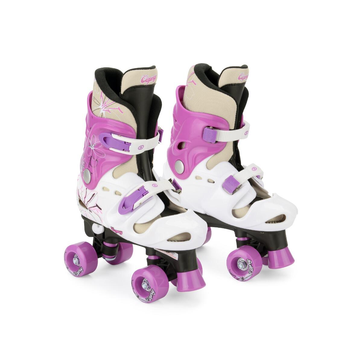 Osprey Kids Adjustable Quad Roller Skates, Purple Wheel Skates