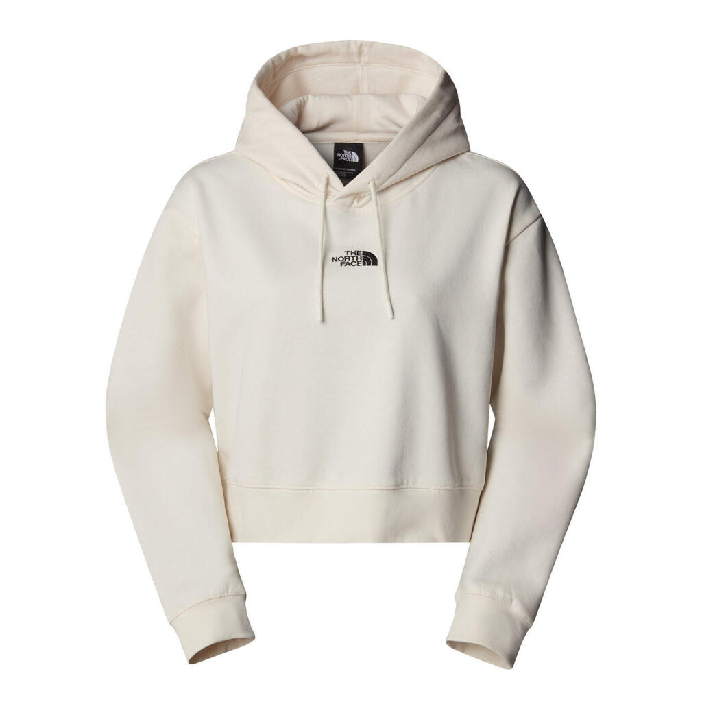 WOMEN'S sweatshirt W ESSENTIAL CROP HOODIE Cream