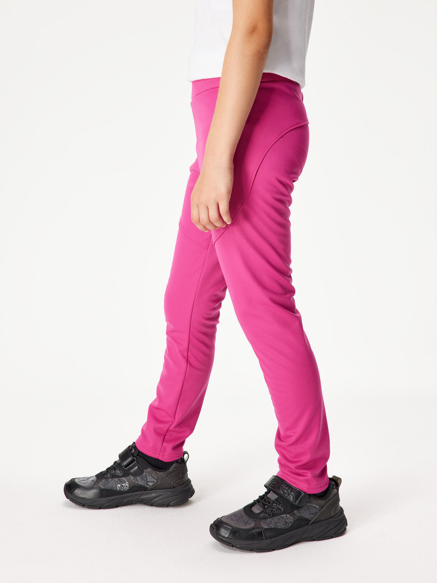 Elastische Softshell-Hose mit Fleece für Kinder Sporty, Fuchsia 2/7