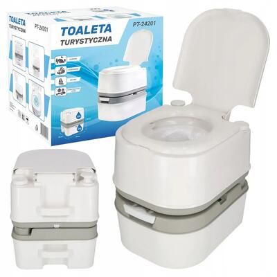 Toilette portatile da campeggio con pompa scarico 20L doppio serbatoio