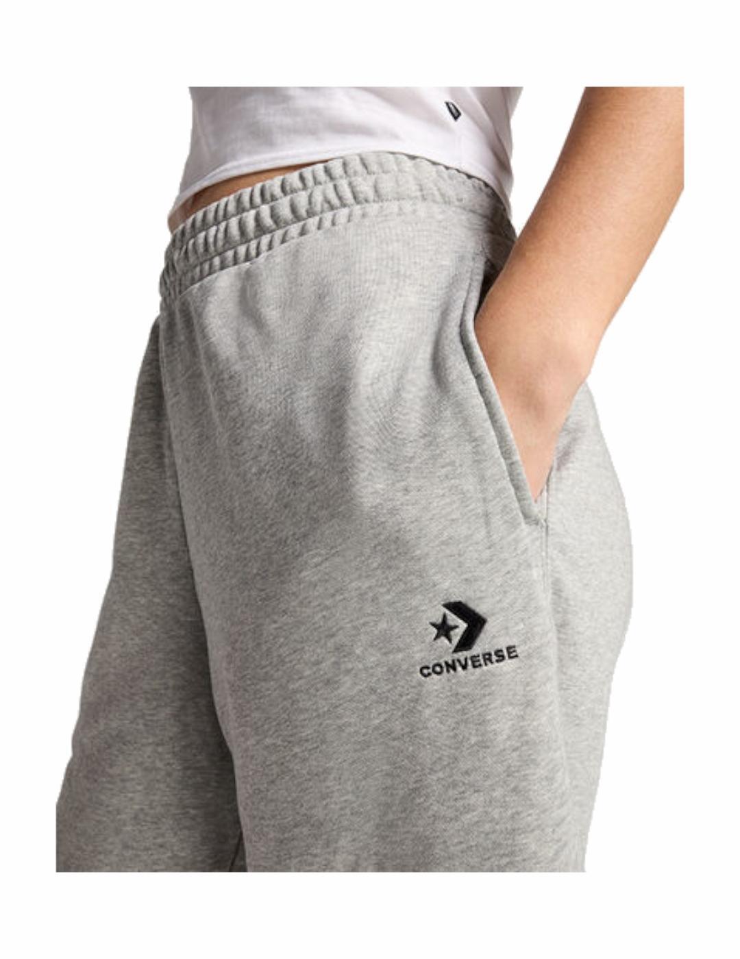 Bermuda e pantaloncini per uomo Converse Go-to ricamati Grigio. 3/5