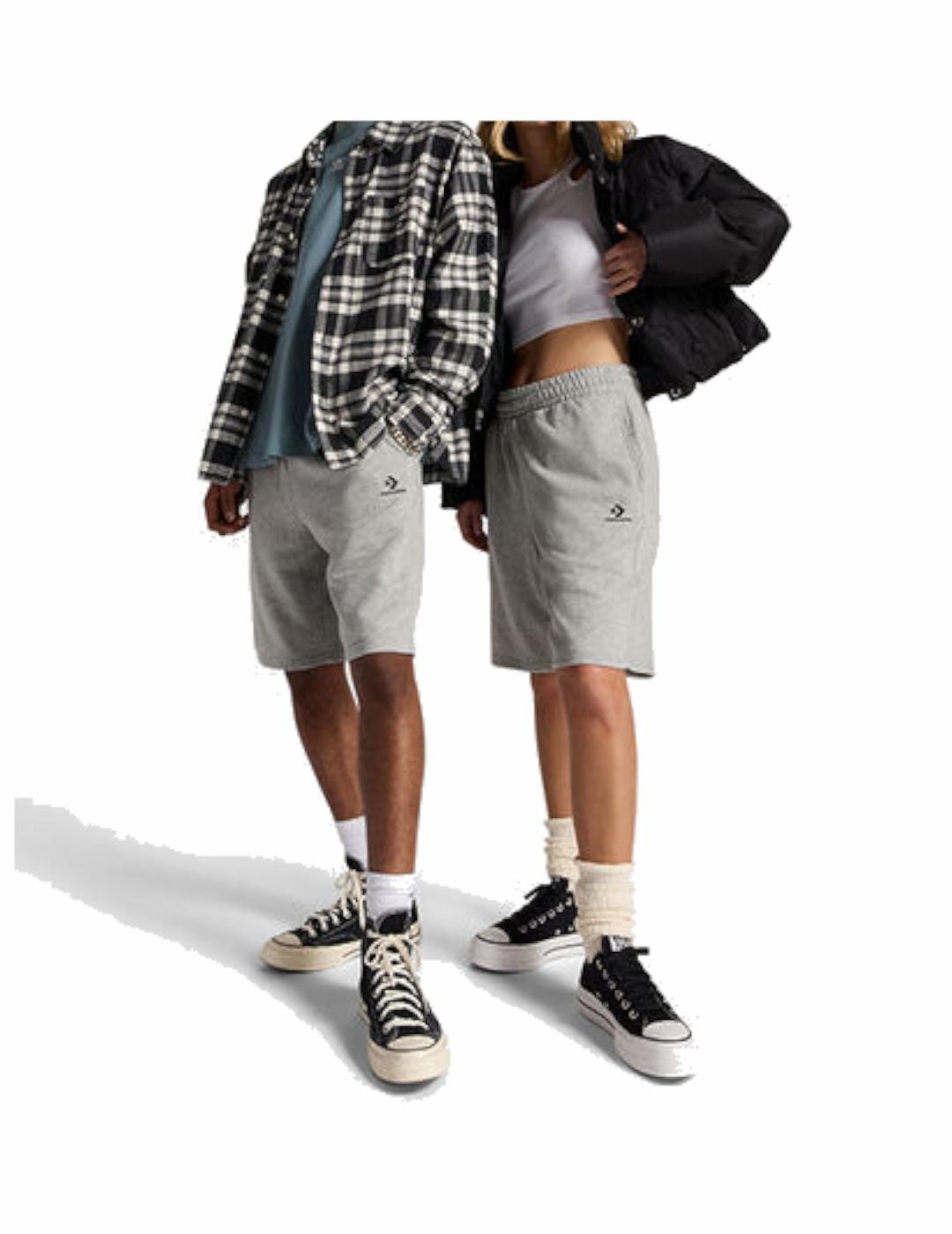 Bermuda e pantaloncini per uomo Converse Go-to ricamati Grigio. 4/5