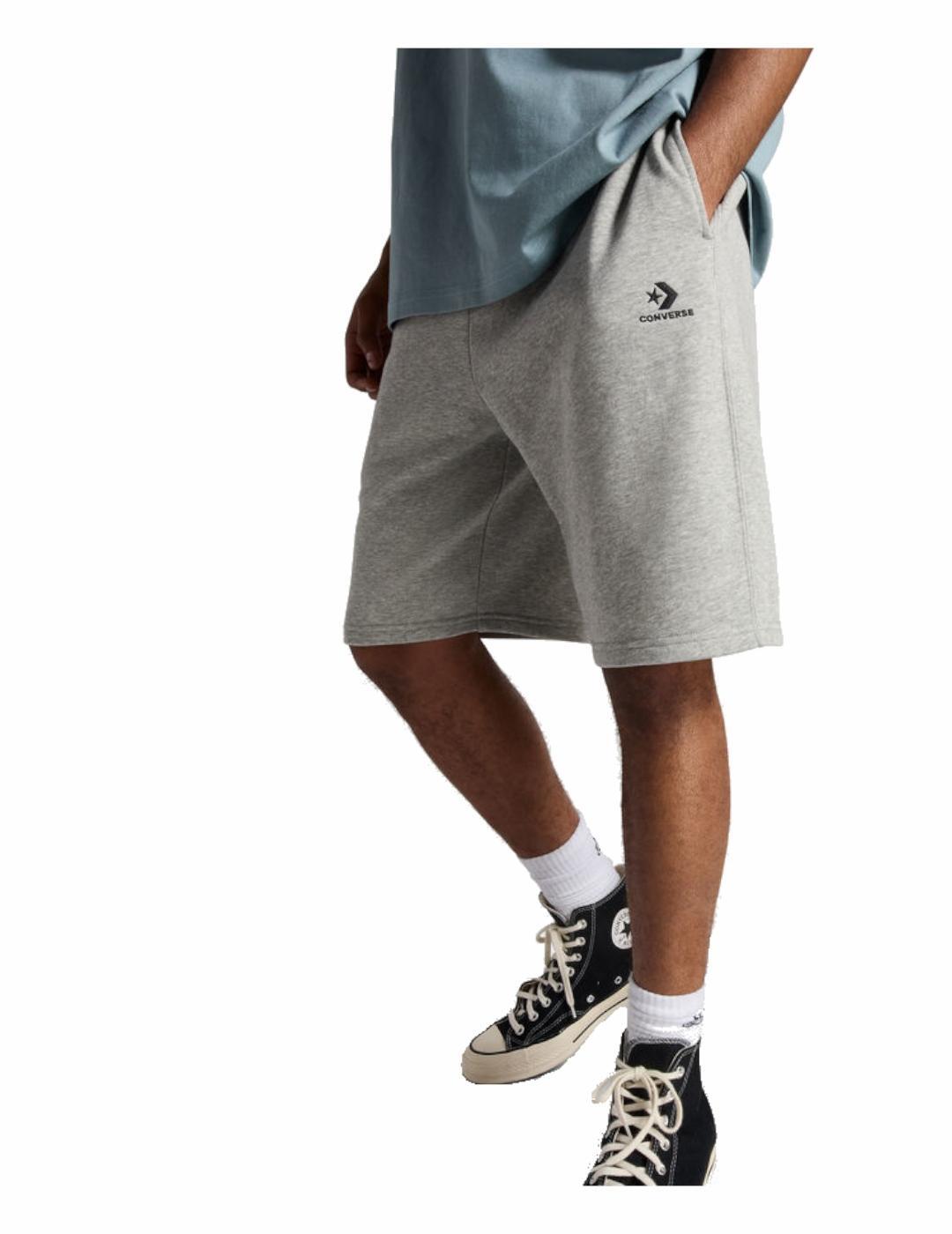 Bermuda e pantaloncini per uomo Converse Go-to ricamati Grigio. 1/5