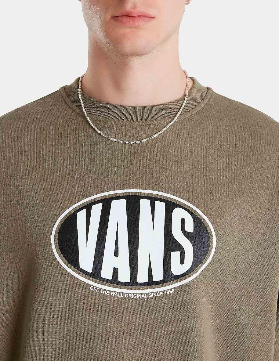 Moletom Vans Modelo Spray On Loose Crew Cor Marron 4/6