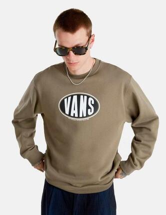 Sweat-shirt Vans Modèle Spray On Loose Crew Couleur Marron