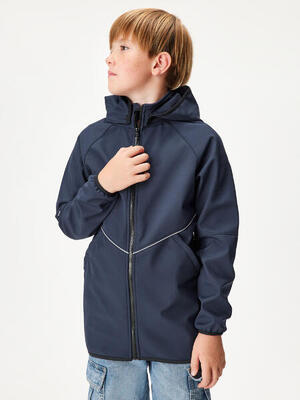 Softshell-Jacke mit Fleece für Kinder Slim, Dunkel Blau Schwarz