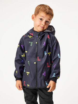 Softshell-Jacke mit Fleece für Kinder Basic, Schwarz, Würfel
