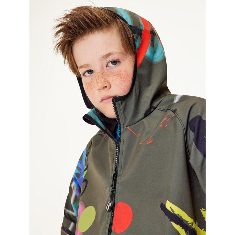 Dětská softshellová bunda s fleecem Basic, Khaki, Fantazie