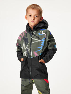 Softshell-Jacke mit Fleece für Kinder Slim, Schwarz, Khaki, Fantasie