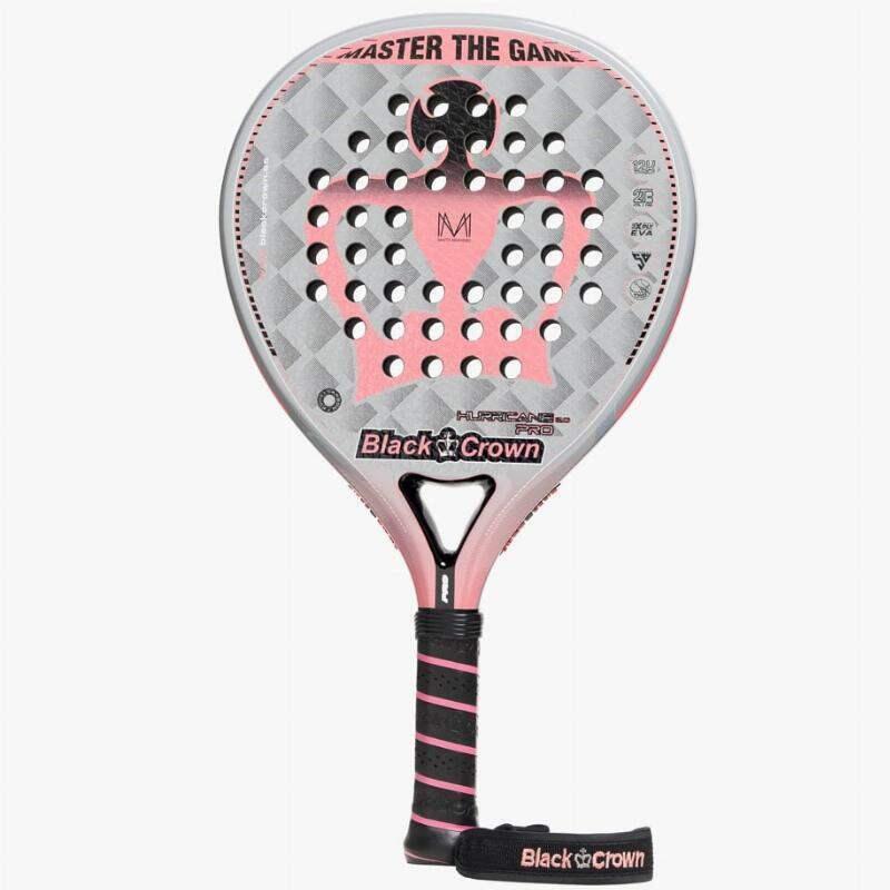 Raquette de padel Black Crown Hurricane Pro 2.0 gris-corail pour adultes